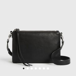ALLSAINTS Captain Leather Zip Crossbody Bag